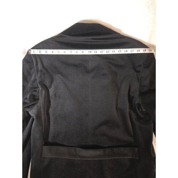 Falcone Men's Black Velvet Duster Car Coat Blazer Jacket - Picture 7 of 8